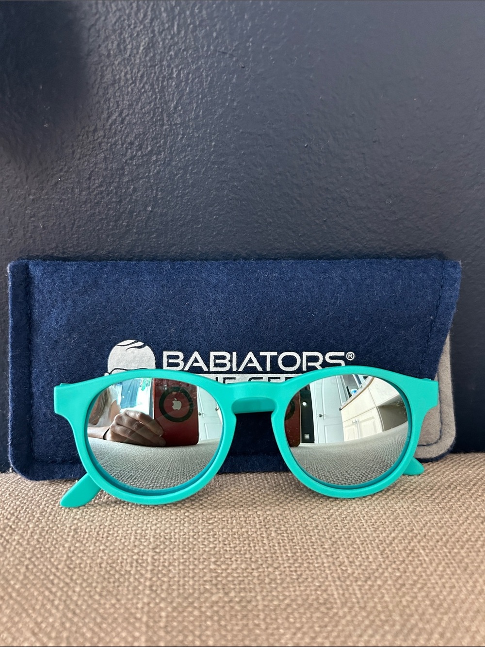 Babiators Teal Round baby Sunglasses with Mirrored Lenses